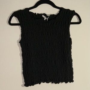 Black Textured Commune Sleeveless Crop Top Small